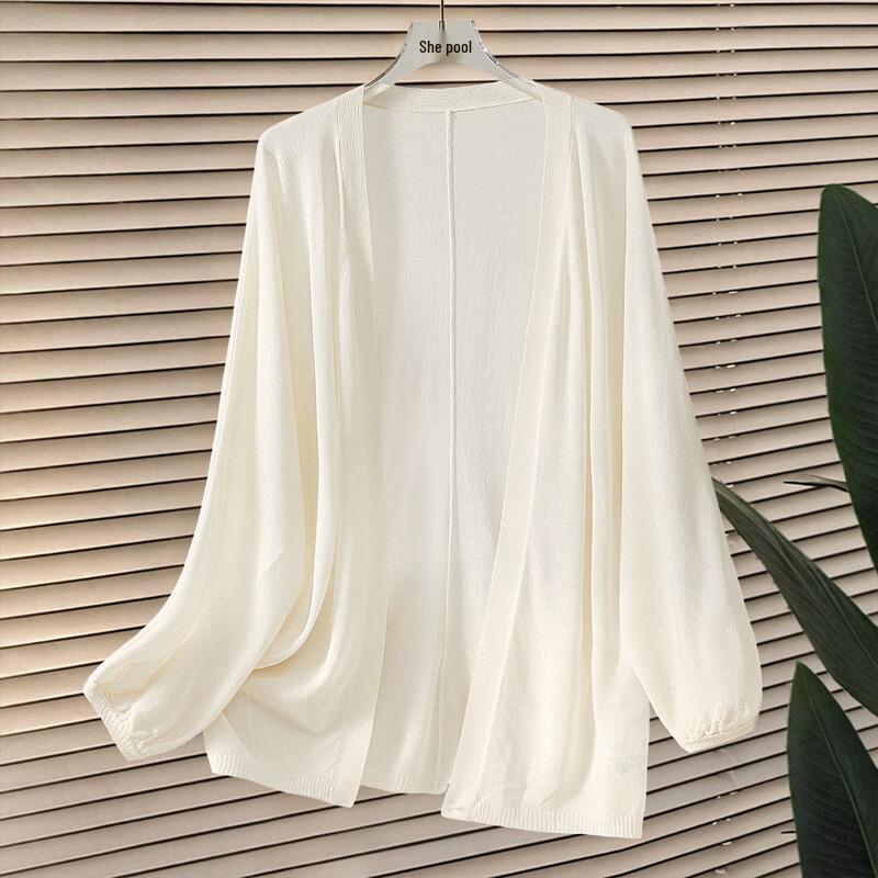 Women s Ice Silk V-Neck Knit Cardigan S