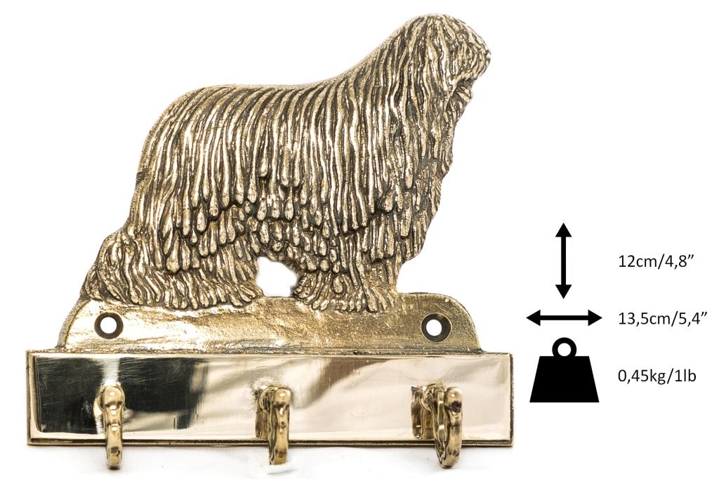 Komondor - Wieszak Na Klucze Z Psem, Mosiężny Uchwyt Na Psie Akcesoria, Elegancka Ozdoba Do Korytarza Marki Art-Dog