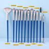 12 plastic handle eye brushes 4 colors optional, makeup brush set brush multi-function full set of eye makeup tools