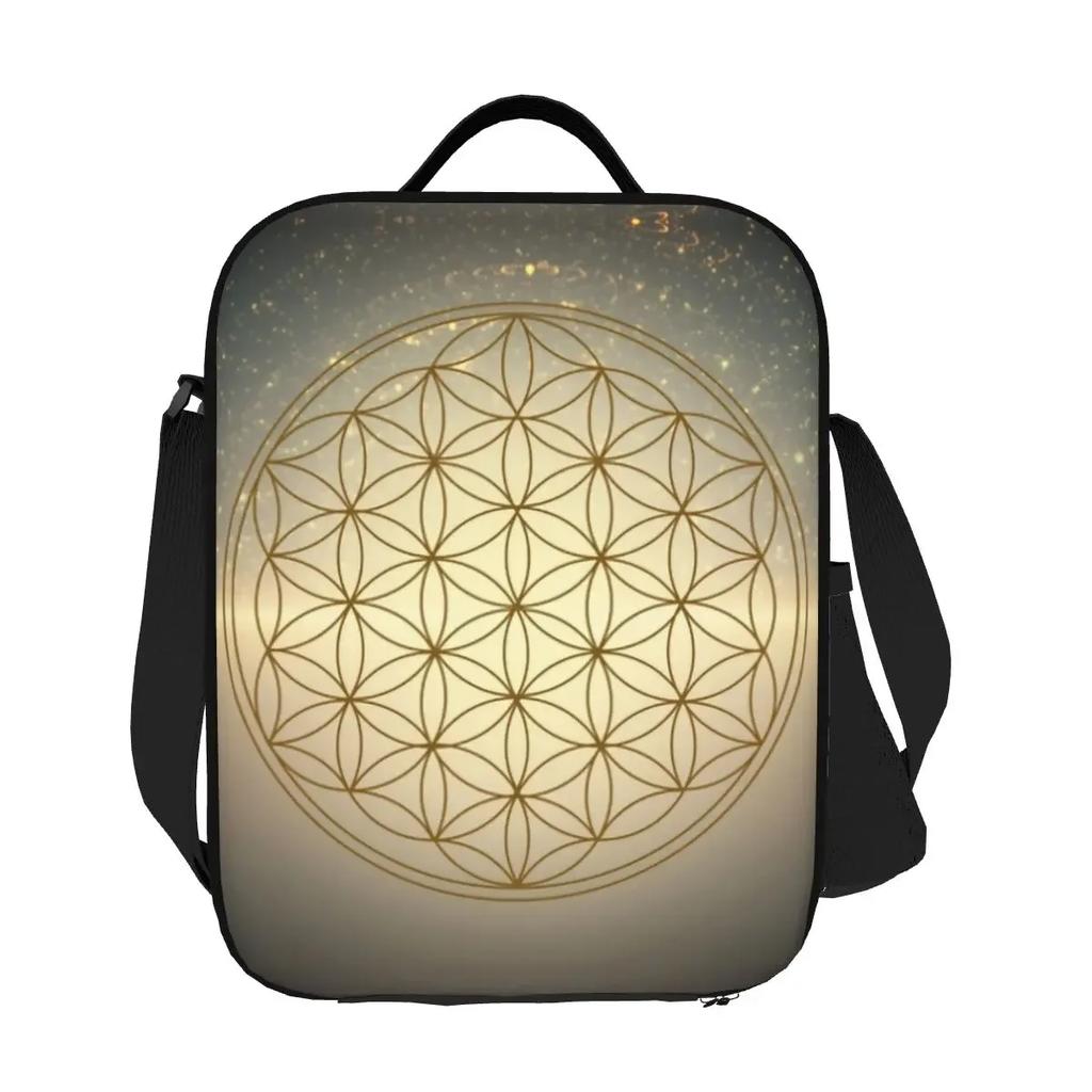 Cutie de prânz reutilizabilă Floarea Vieții Multifuncțională Mandala Budism Răcoritoare Termică Izolată pentru Alimente Copii Școală Copii