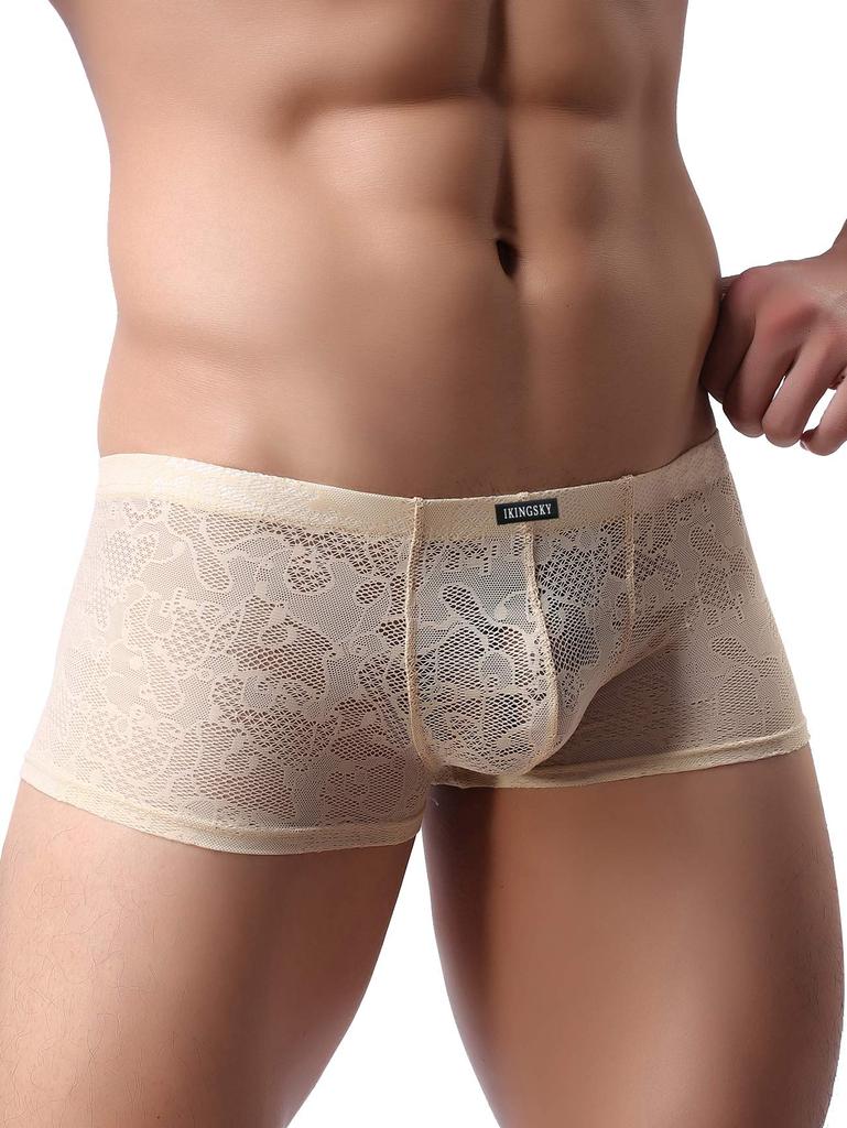 Sexy Boxer Soft Breathable Inner Low Rise 3D Sewing Underwear 6 Colors [iKingsky] Men's Men's (S,