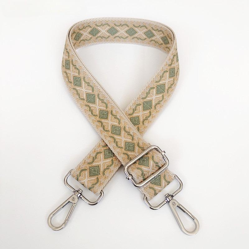 New Thickened Canvas Webbing Colored Rhombus Adjustable Shoulder Crossbody Long Strap Women's Bag Parts Accessories Broadband