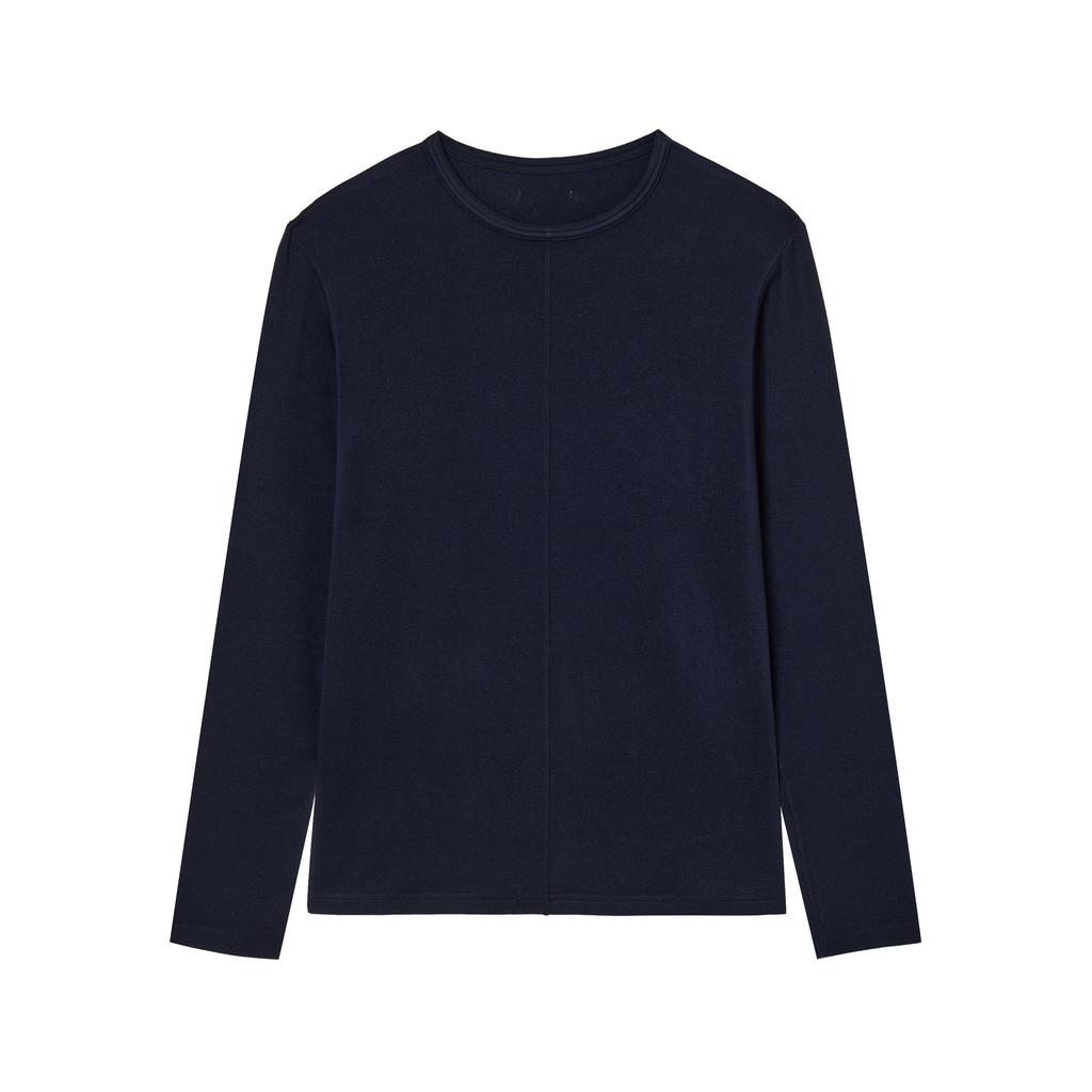 SAVAGE Wool Crewneck Jersey Long Sleeve - Navy