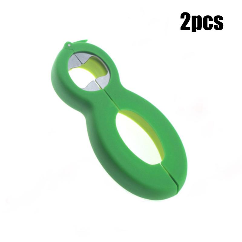 Creative 6-in-1 Multifunctional Bottle Opener Opener Anti Slip Lid Opener Stainless Steel 8 Character Can Opener Kitchen Tool