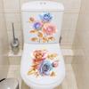 Gradient Rose Toilet Decoration Sticker, Bathroom Toilet Beautification Sticker, Self-adhesive Waterproof