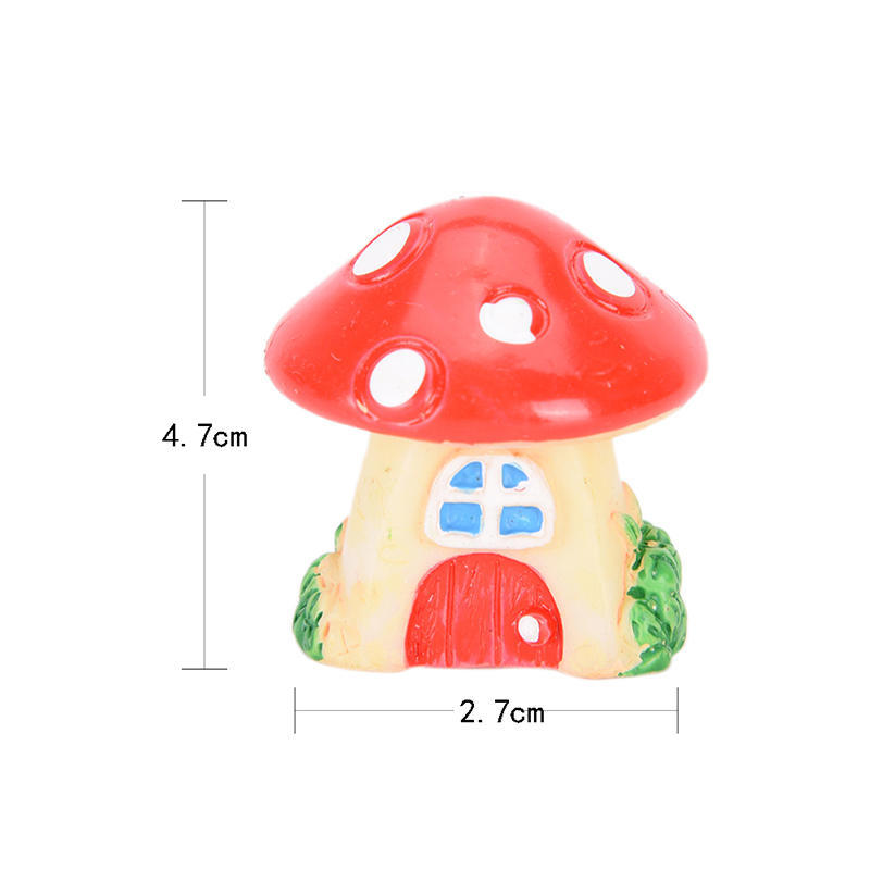 Good Mushroom House Resin Figurine Craft Plant Pot Fairy Garden Decor Garden Ornament