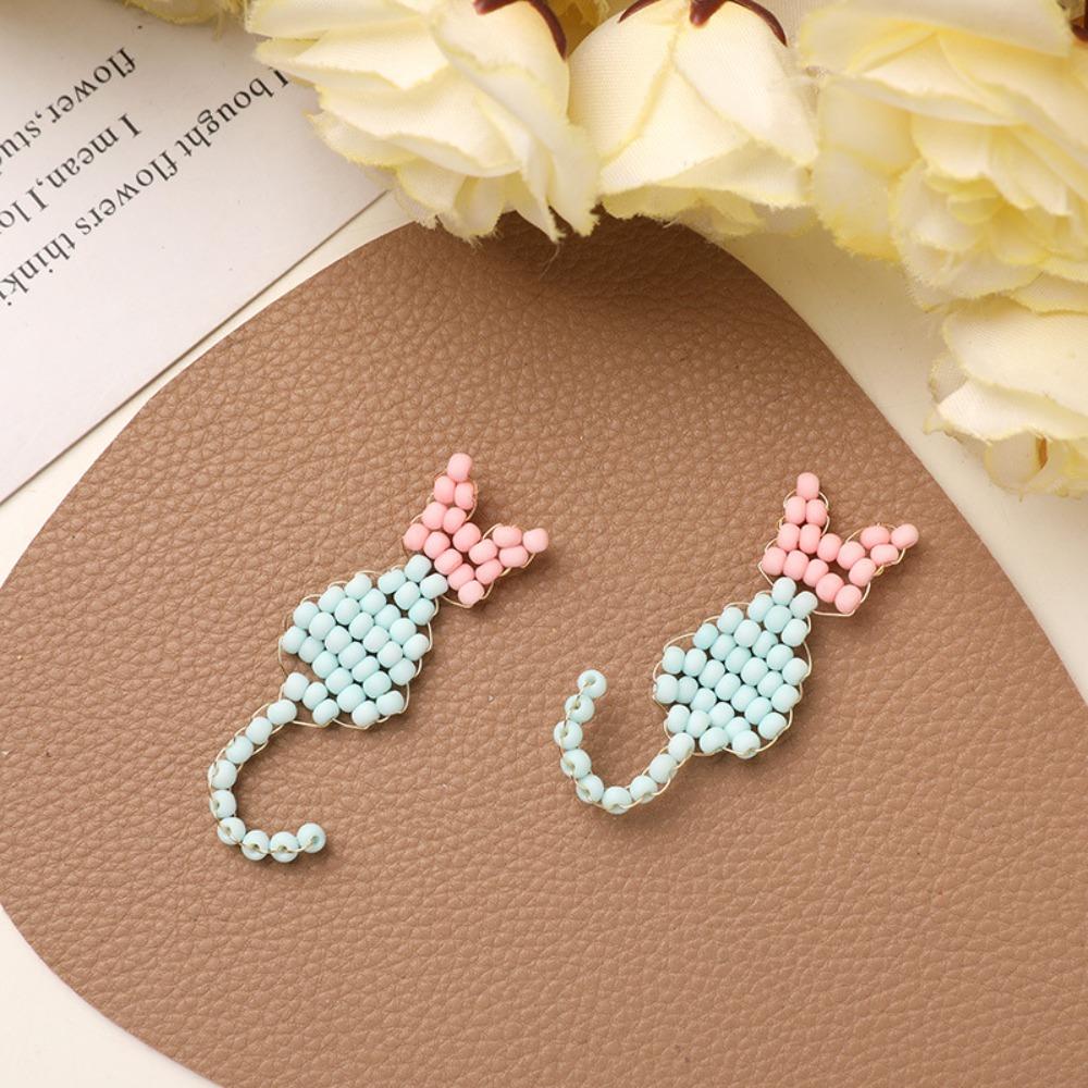 

2 шт./набор Бусины-котята DIY Шармы Красочный материал для изготовления ювелирных изделий Набор для изготовления заколок зелёный