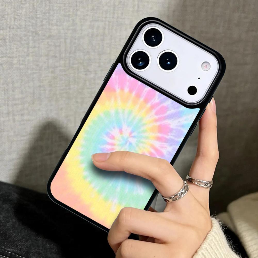 Capa Case for iPhone 17 Air 16 Pro Max 15 Plus 11 13 Mini 14 12 Back Phone Cover Tye Dye Tie Dye Art Poster Hippies