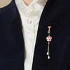 Four Gentleman Flowers Themed Ornamental Pin Secure Back Closure Traditional Asian Inspired Jewelry Accessory For Ladies