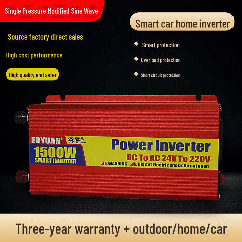 500W/1000W 12V/24V to 220V Solar Car Inverter with USB & Anti-Reverse Protection