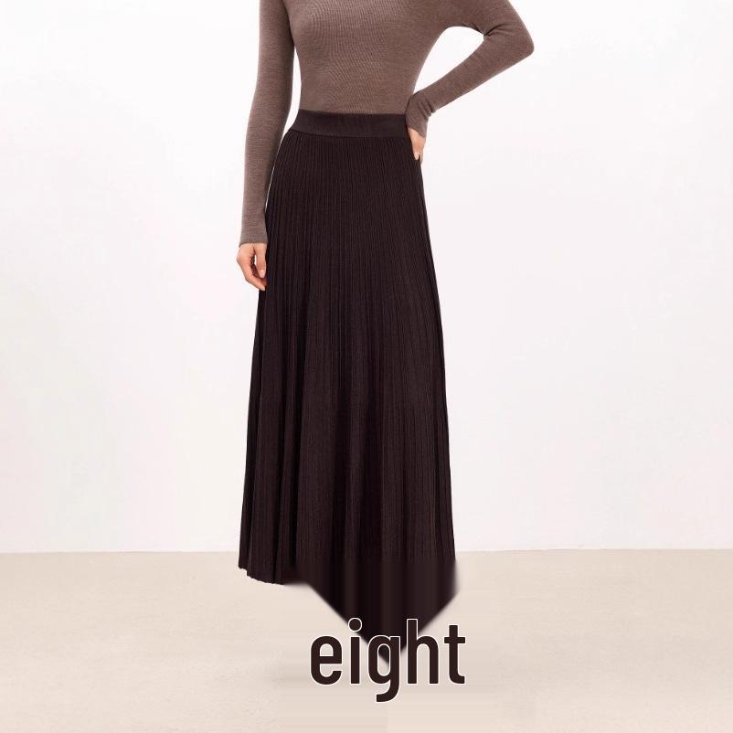 Warm Pleated A-line Knit Skirt - Winter Versatile Commute