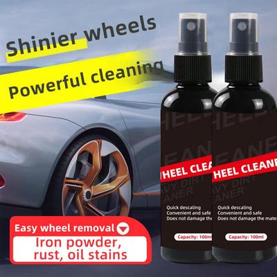 Autoreifen-Rostlöser, leistungsstarker Autoreifen-Reinigungsspray, 100 ml, Radnabenreiniger, Fahrzeugfelgen, Rostlöser für Aluminiumlegierungen