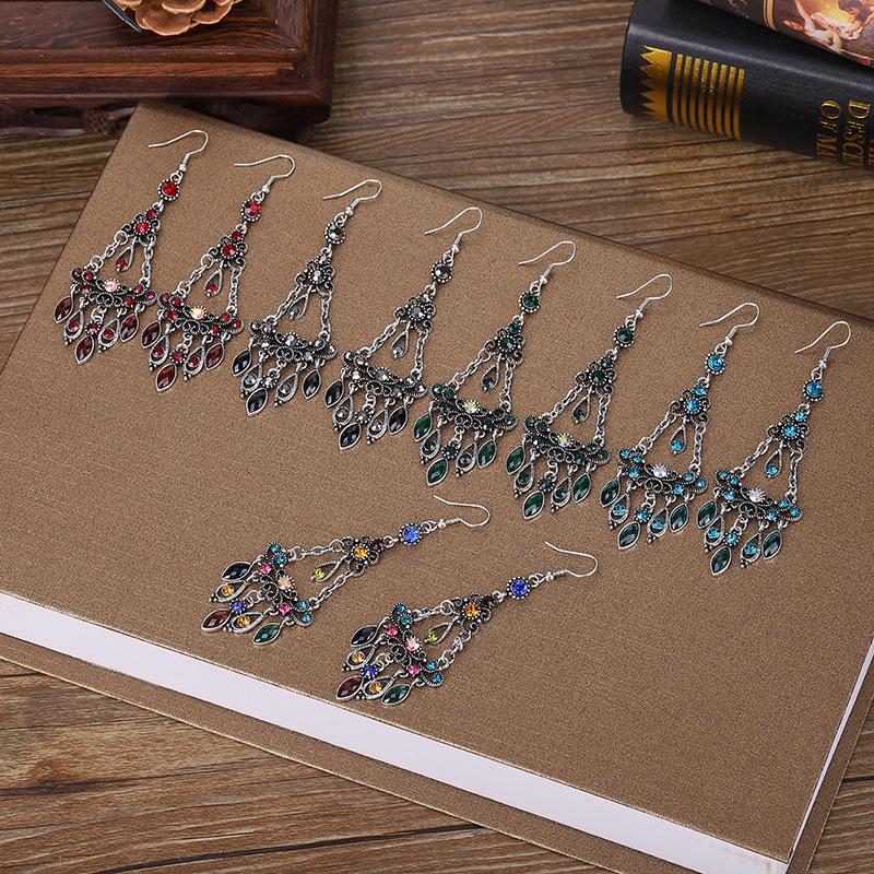 New Fashion Chain Link Crystal Rhinestone Earrings For Women Hangers Drop Tassel Dangle Wedding Earrings Jewelry Bijoux Femme