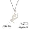 Unift Edelstahl Sport Damen Halskette Läuferin Rhythmische Gymnastik Mädchen Silhouette Anhänger Mode Geburtstag Schmuck Großhandel