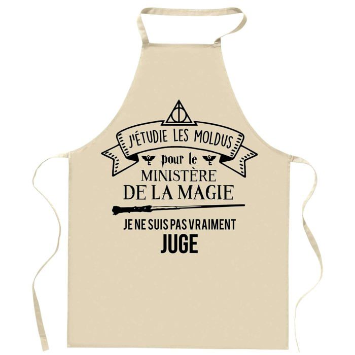 Tablier de cuisine - Planetee (juge Ministère de la Magie) - Coton résistant - Impression France DTG - Liens ajustables