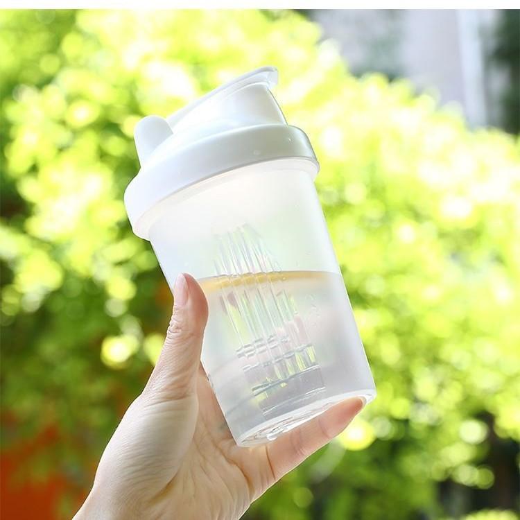 Sport Shaker Water Bottle 400ML Protein Powder Mixing Bottle Sport Fitness Gym Shaker Outdoor Portable Plastic Drink Bottle