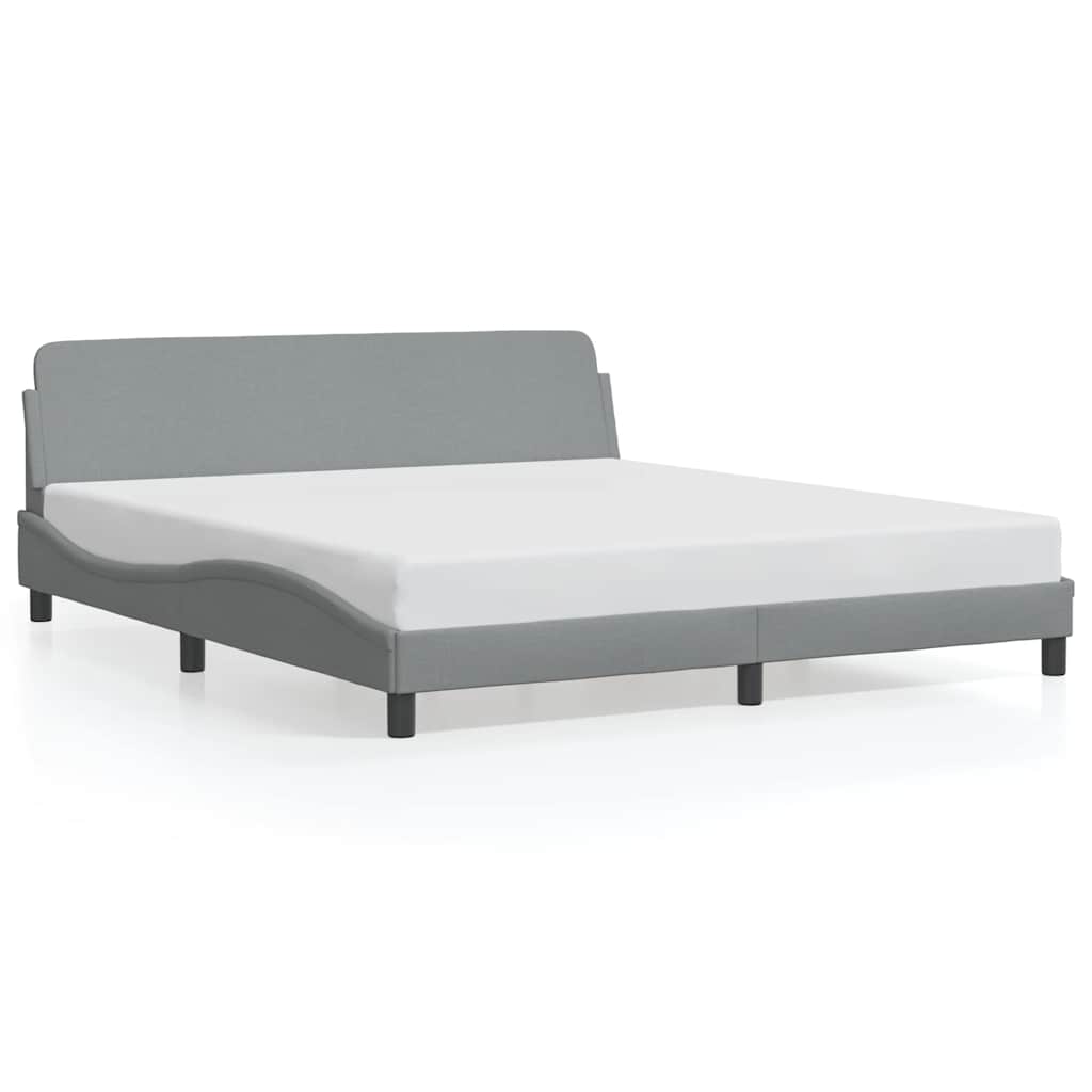 Bed Frame Dover Light Gray 183x213 cm Fabric