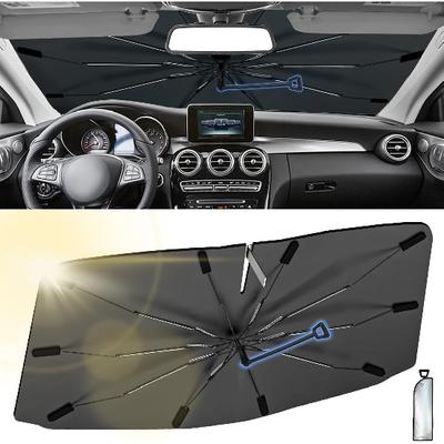 Parasol para Coche 2024 para Parabrisas Delantero con Mango Antiarañazos de 360°, Parasol Plegable tipo Paraguas para Coche, Parasol para Parabrisas Apto para Sedán SUV