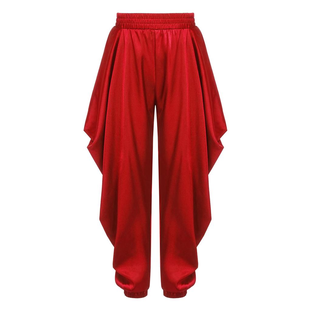 Chlapecké saténové kostýmy na halloweenskou cosplay tématickou párty Dhoti kalhoty Elastický pas Volné pytlovité kalhoty