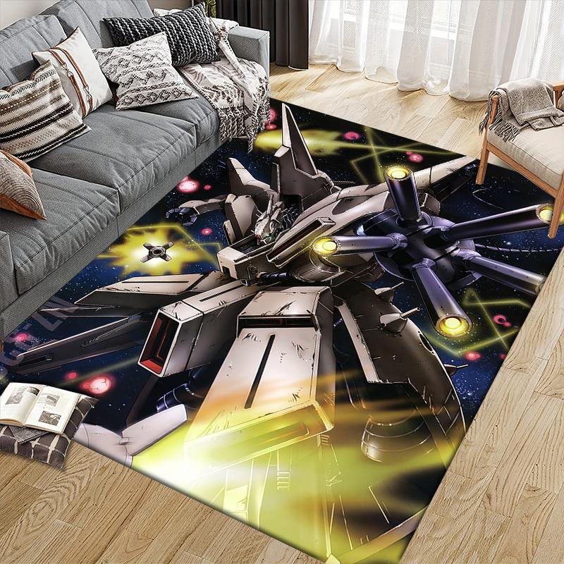 Mobile Suit Gundam Mecha Collection Square Area Rug, Non-Slip Floor Mat for Living Room, Perfect Gift for Fans.chl
