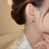 Elegant Gold & Wood Horse Pendant Earrings: Luxurious, Versatile Design