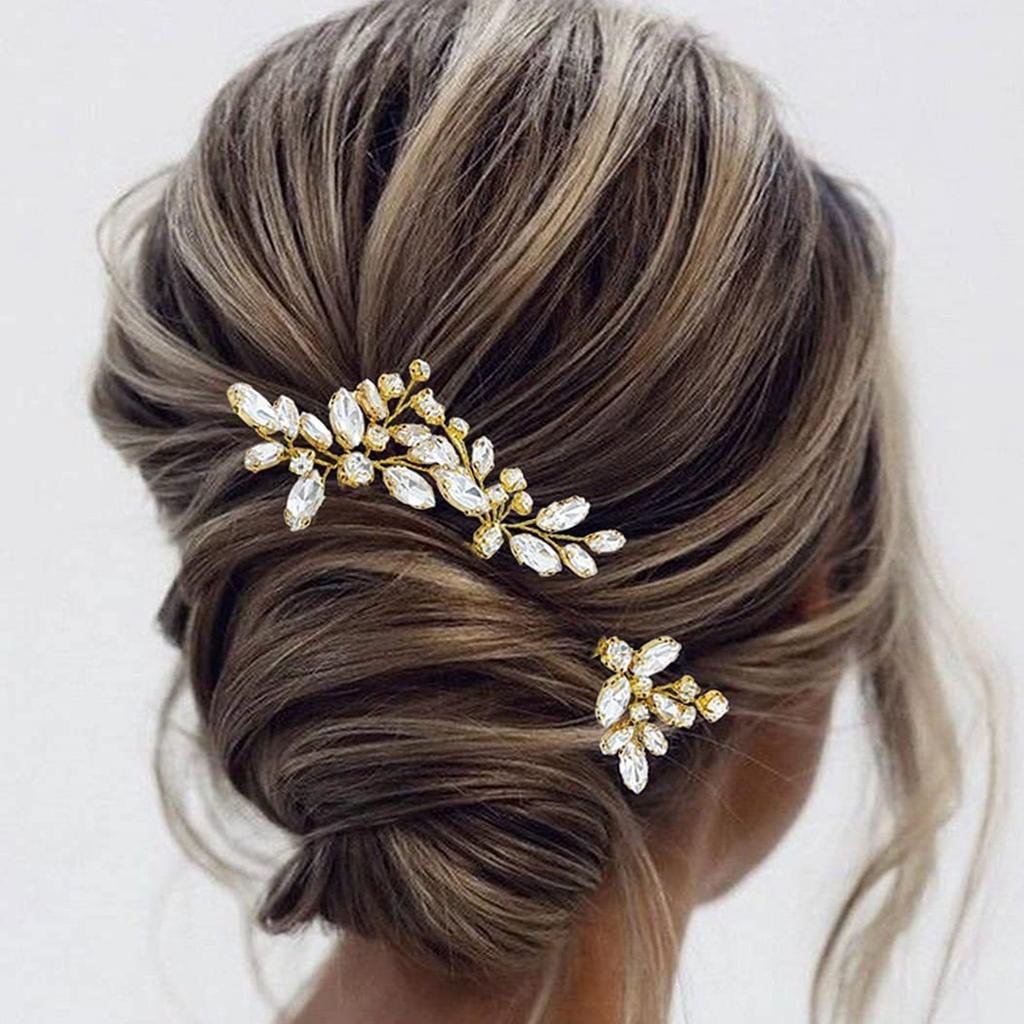 3Pcs Bridal U-shaped Pin Metal Barrette Clip Hairpins Rhinestone Wedding Hairstyle Design Tools Women Wedding Hair Accessories