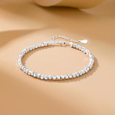 Broken Silver Bracelet 925 Silver Small Pieces Silver Bracelet Ins Specially Designed Beaded Bracelet Summer