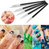 5PCS Ultra Soft Silicone Nail Silicone Pen Black Pole 6.7in Nail Art Sculpture Tool Hollow Carving Silicone Embossing Pen