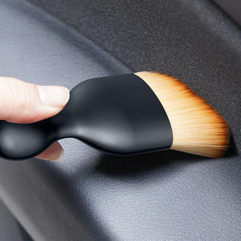 5/10Pcs Car Interior Cleaning Brush Conditioner Air Outlet Soft Fur Clean Brushes With Shells Crevice Dust Brush Tools