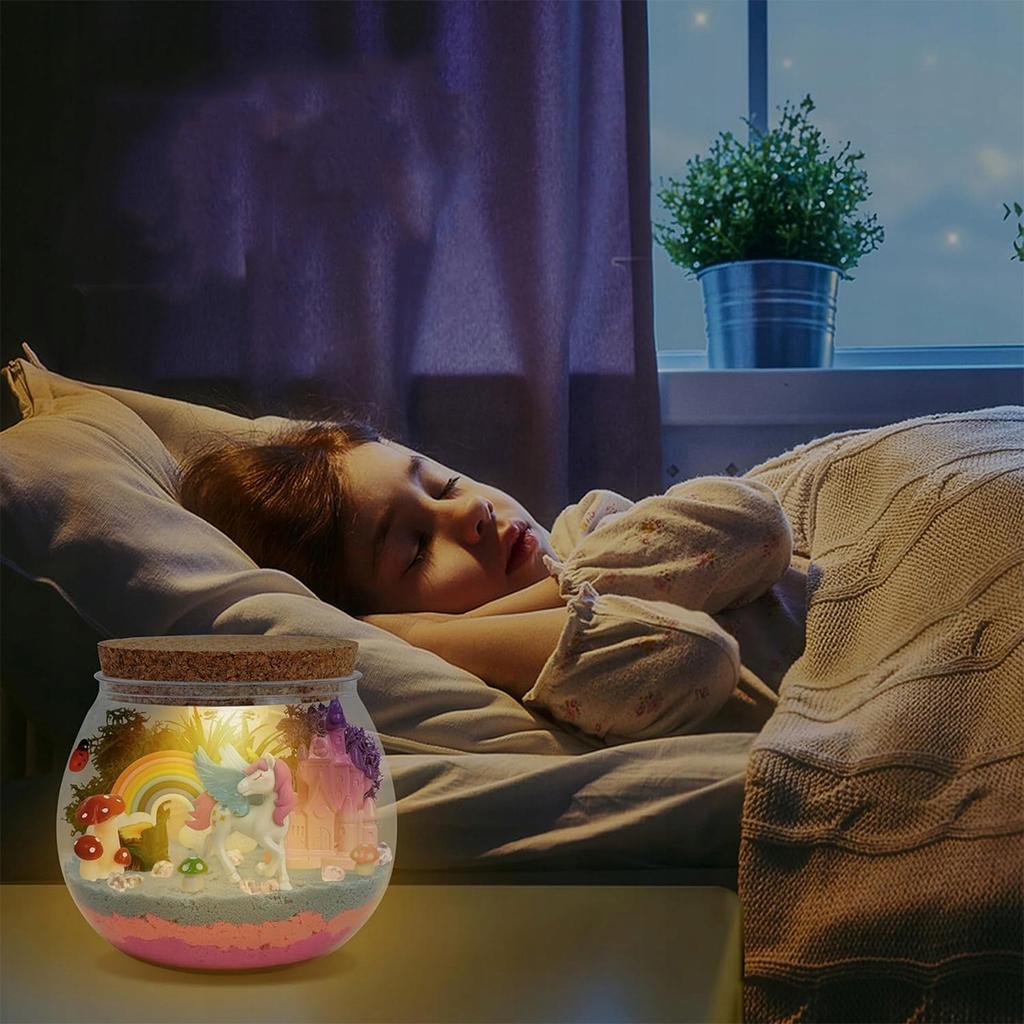 Unicorn Creative Set Night Lamp for Children Magical Terrarium Diy