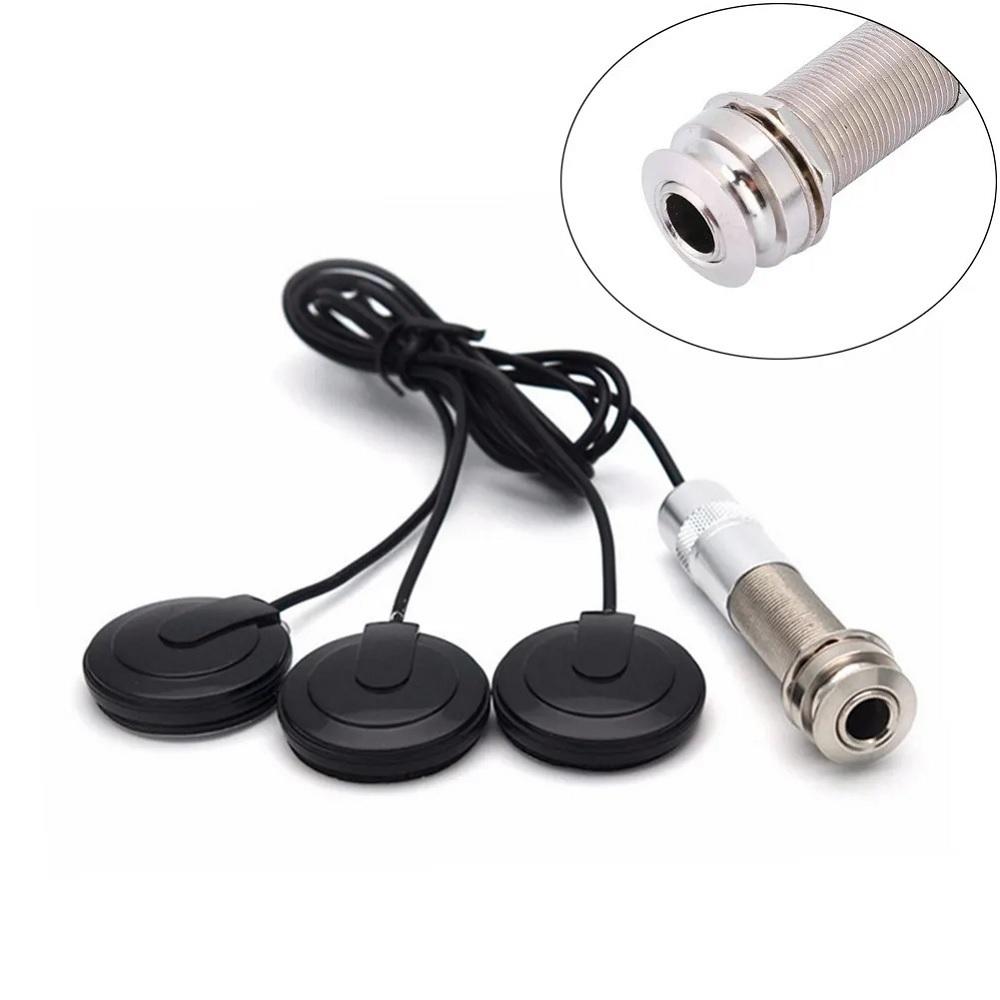 Pickup Piezo 3 Transducer 6.35mm For Acoustic Guitar Ukulele Mandolin Universal