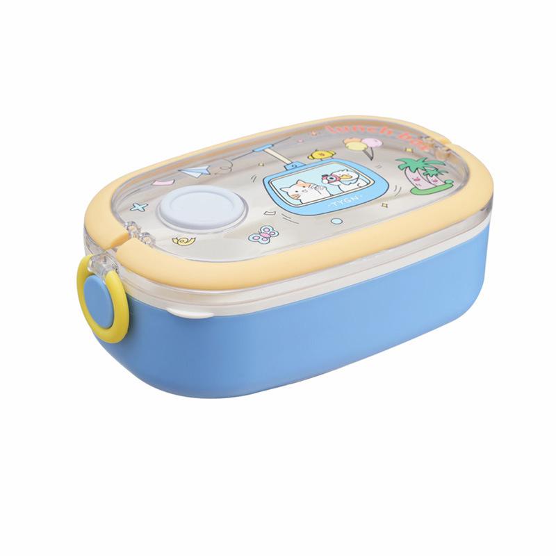

Dual-Layer Stainless Steel Lunch Box, Microwaveable, Large Capacity for Adults, Cute Design