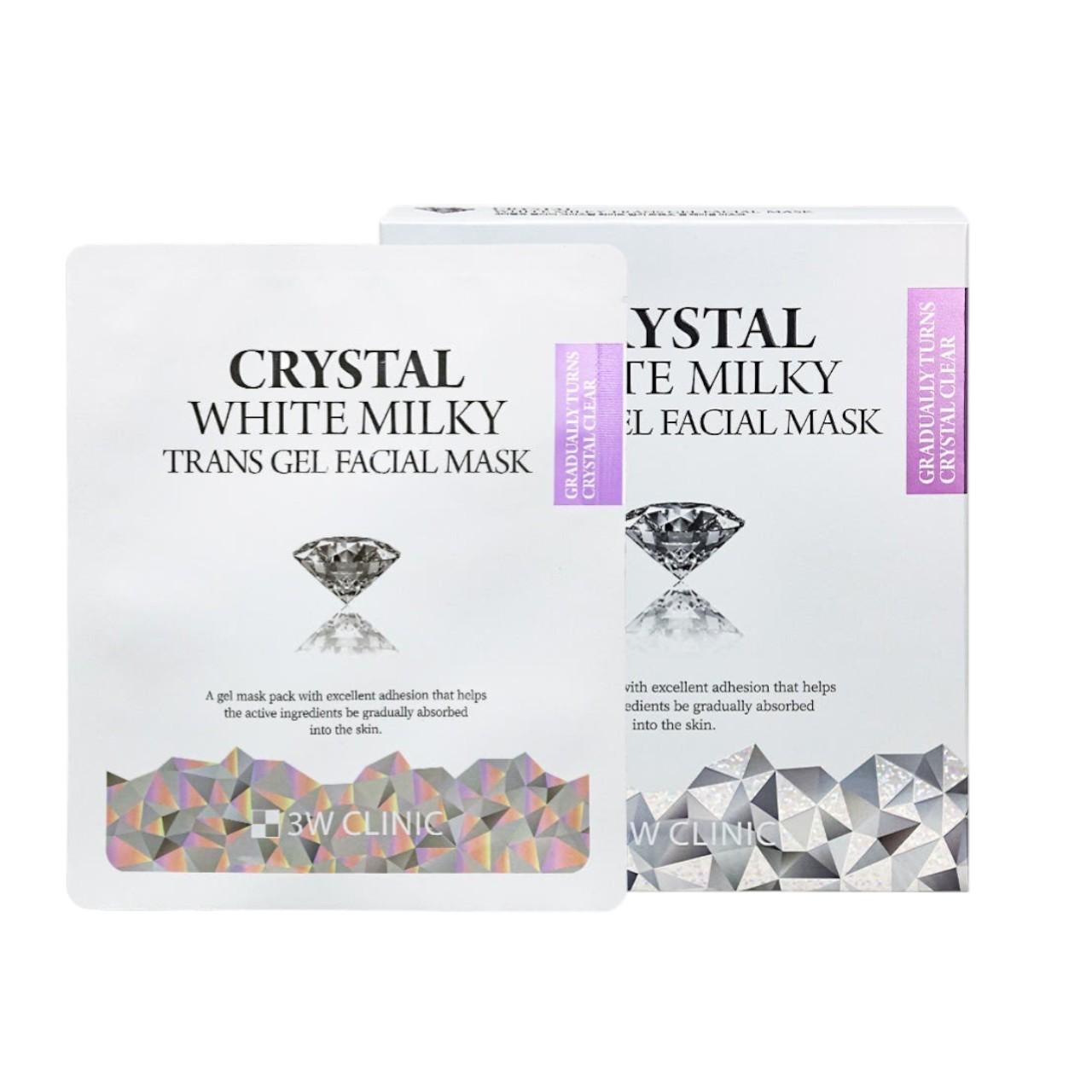 

3W Clinic Crystal White Milky Trans Gel Facial Mask 30g x 5ea - Brightening & Anti-Wrinkle Hydrogel Mask for Radiant & Luminous Skin