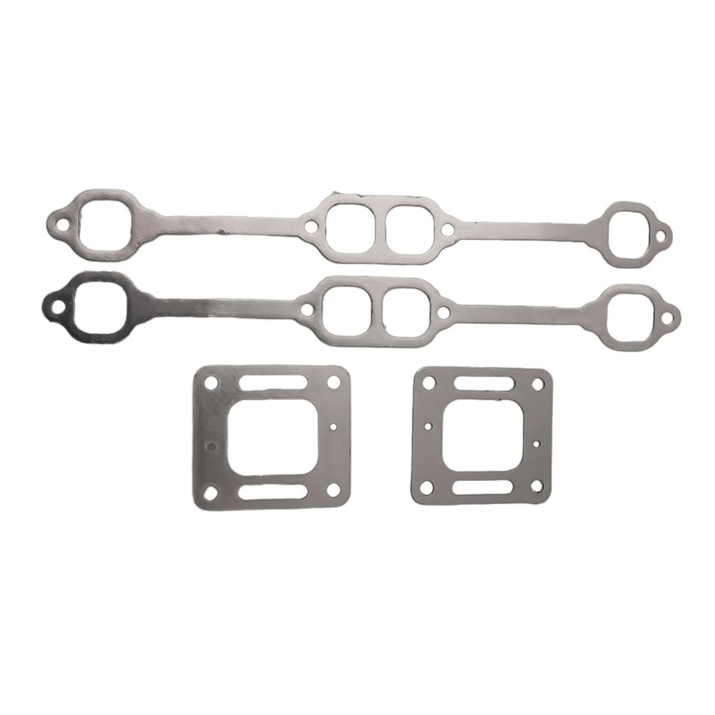 Exhaust Gasket Manifold For Mercruiser 5.0 Mpi 5.7 350 Mag Riser Block V8 Elbow For Engines 1980-2002 With Center Rise Manifold