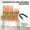 406.4MM Hairpin Furniture Legs, Metal Home DIY Projects for Nightstand, Coffee Table, Desk, 226.8KG Load Capacity with Rubber Floor Protectors, Metal