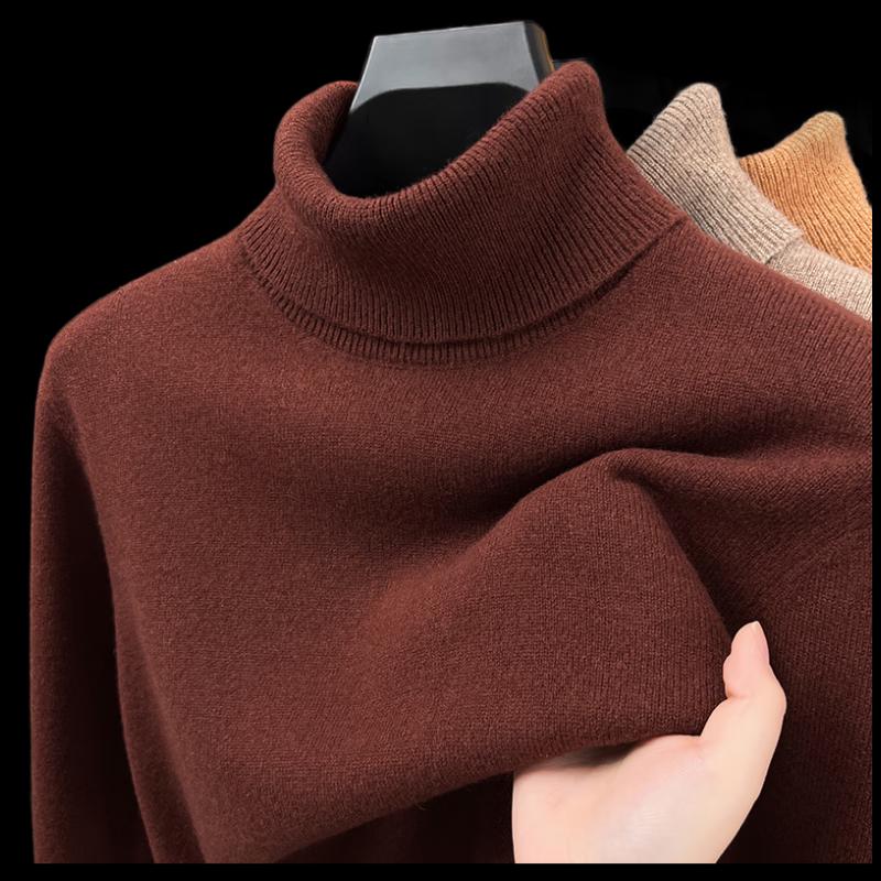 Yi Li Teng Herren 100% Reine Wolle Verdickter Rollkragenpullover YTMFQ9002