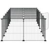 28 Piece Pet Cage with Door Black 35 X 35 Cm Steel