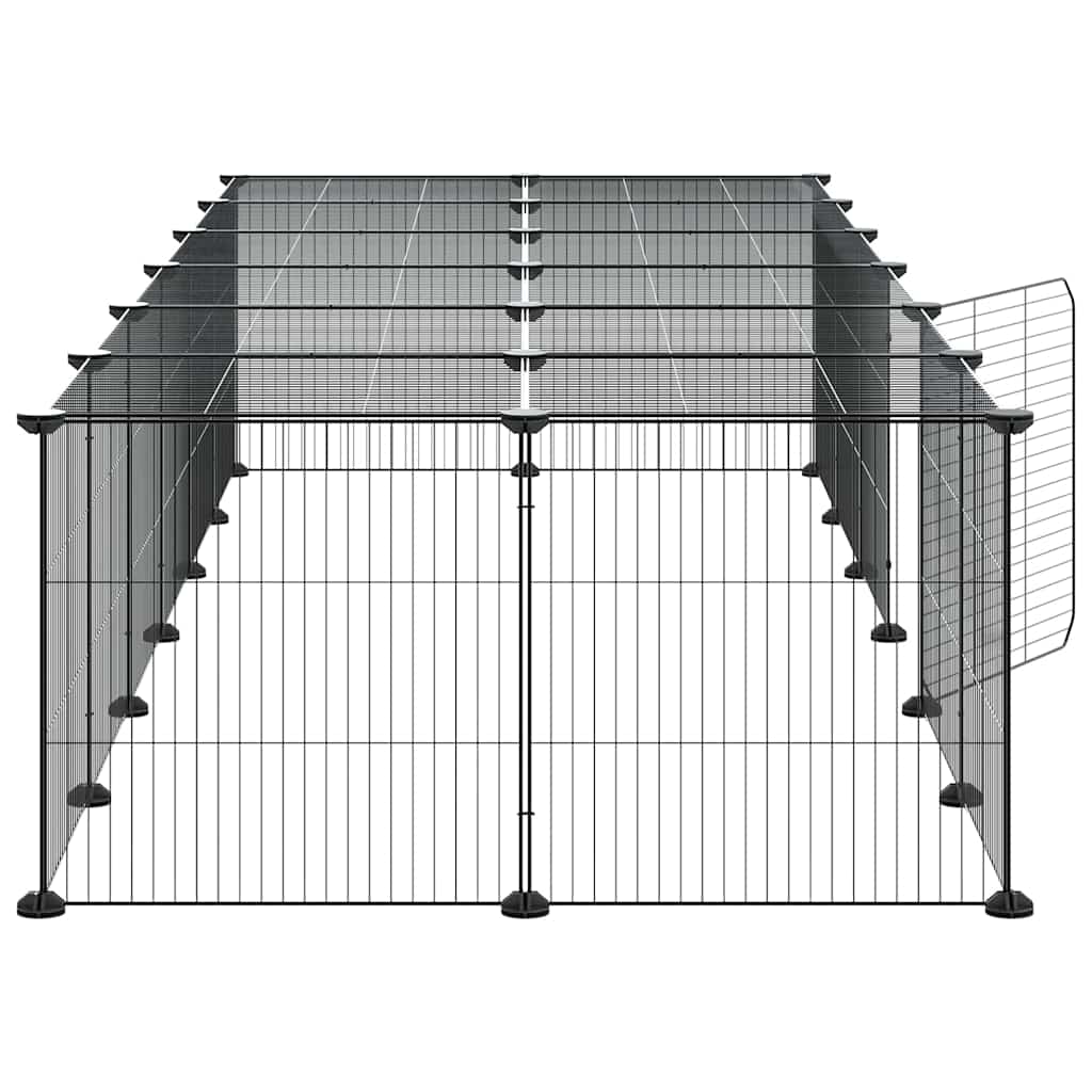 28 Piece Pet Cage with Door Black 35 X 35 Cm Steel
