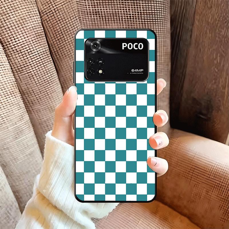 Retro Classic Chess Board Grid Soft Phone Case for Xiaomi Poco X5 X6 X7 X8 Pro Max X3 F7 F8 Ultra M8 M7 M6 M5 Redmi 15 15C 14C 1