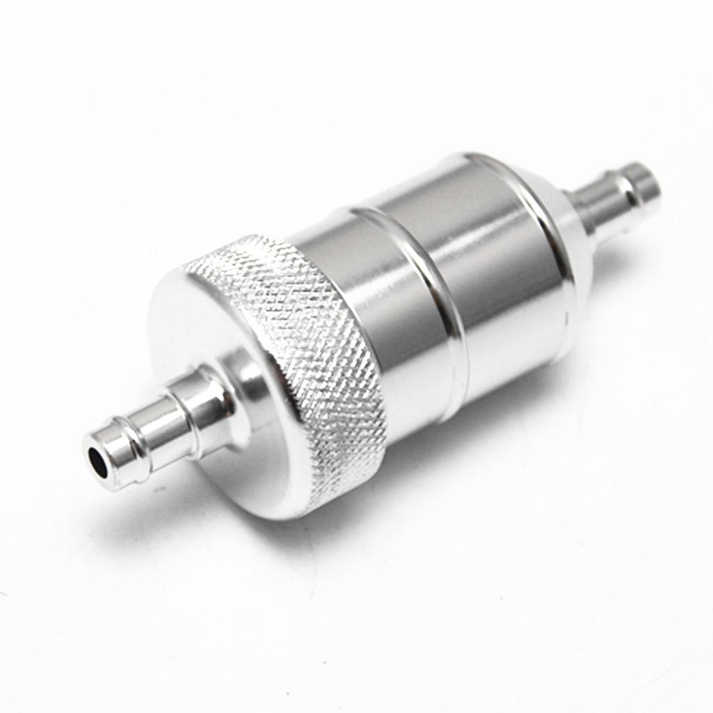 2 Pieces 8mm Aluminium Inline Fuel Petrol Diesels Filter White
