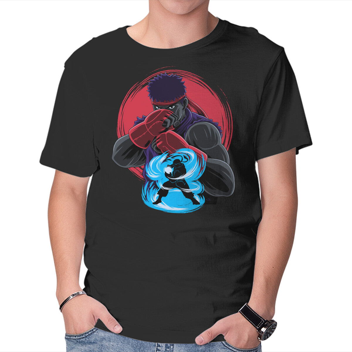 Unisex Crew Neck T-Shirt Wanderer Fighter Graphic Short Sleeve Casual Tee L