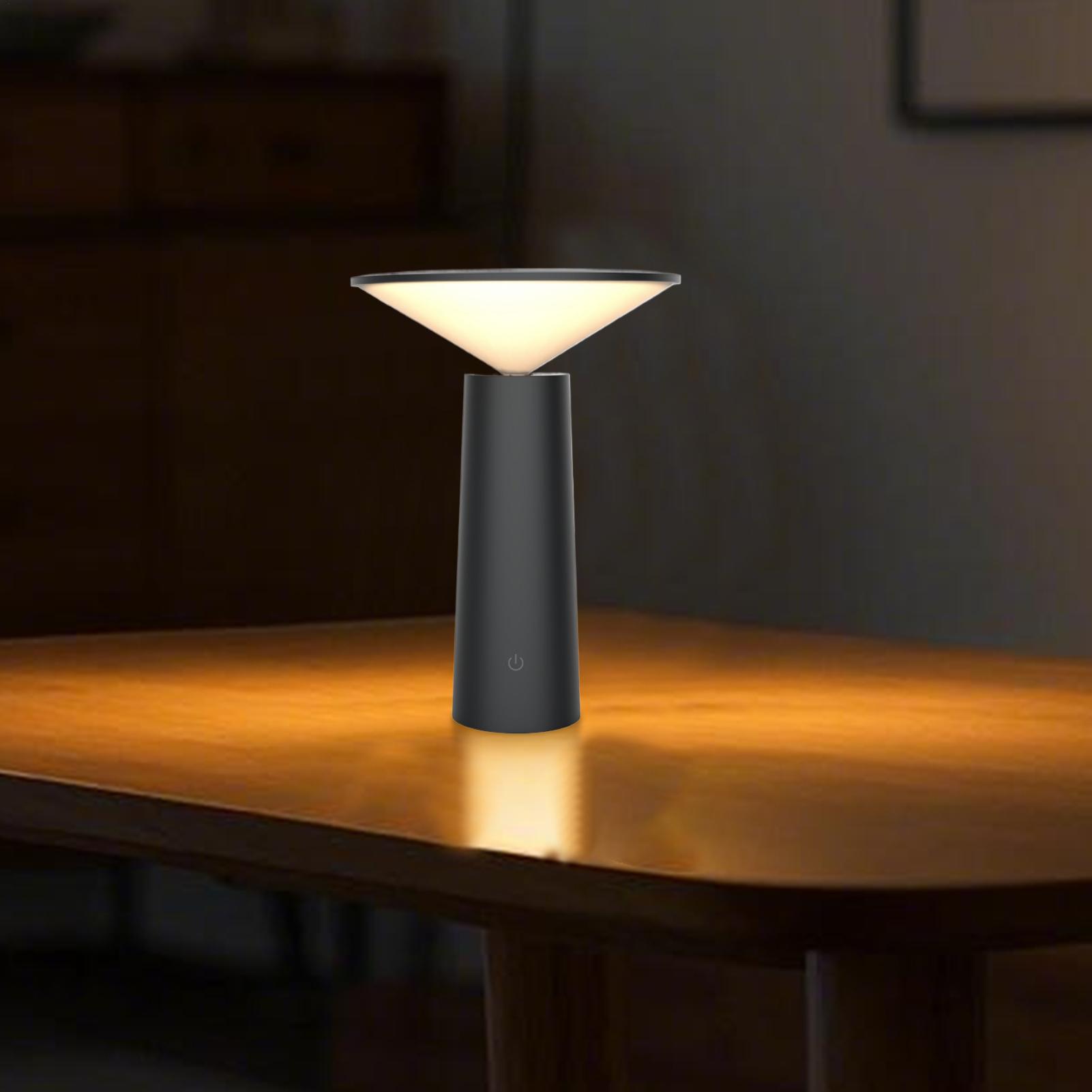 

Cordless Lamp Portable LED Light 3 Color Temperature Nightstand Lamp 3 Color Temperature For Nightstand Living Room Desk Bedside чорний