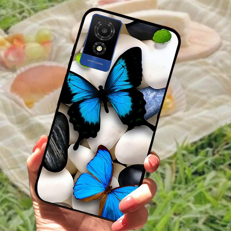 Per cover custodia TCL 501 Per TCL501 Silicone Morbido Marmo Nero Paraurti Funda Coque per TCL 501 T433D Protezione Completa 2024