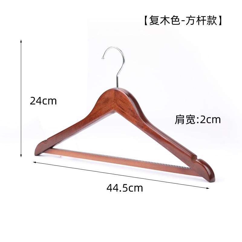 Wooden Hangers 5pcs Solid Wood Coat Hanger Heavy Duty, Smooth Finish High-Grade Wooden Clothes Hanger with Non Slip Pant Bar, 360° Swivel Hook