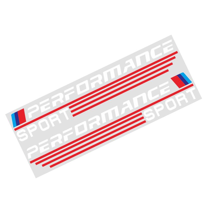 

2 шт. Спортивная наклейка Performance Виниловая наклейка на боковое крыло автомобиля, значок зеркала заднего вида, украшение автозапчасти для BMW X1 X3 X4 X5 X6 X7 E46 E90 белый