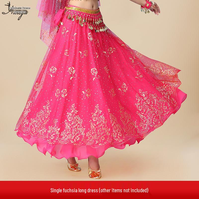 Huayu Danse Ethnique Xinjiang Fille Indienne Chiffon Costume de Performance Ensemble Adulte