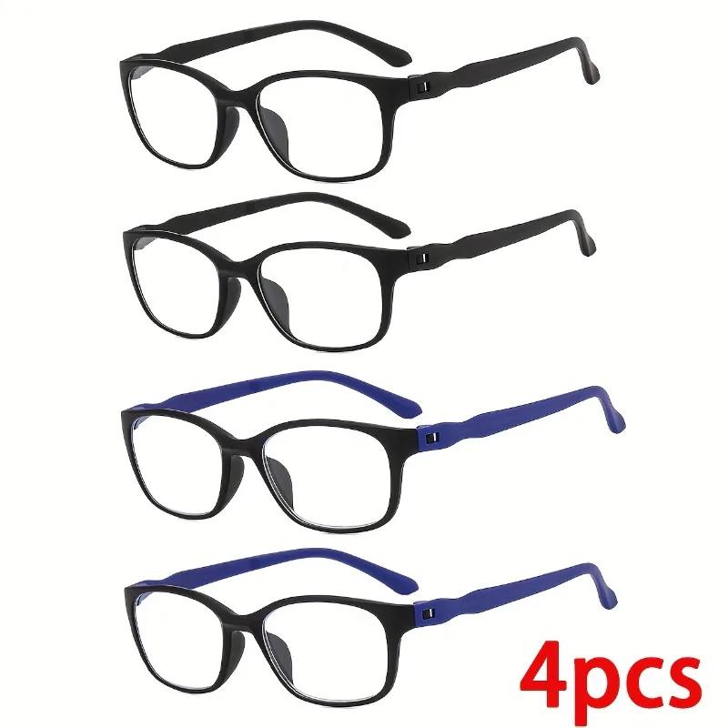 4PCS Ultralight TR90 Frame Anti Blue Light Reading Glasses Diopter +1.0To +4.0 Women Men Unisex Presbyopia Eyeglasses