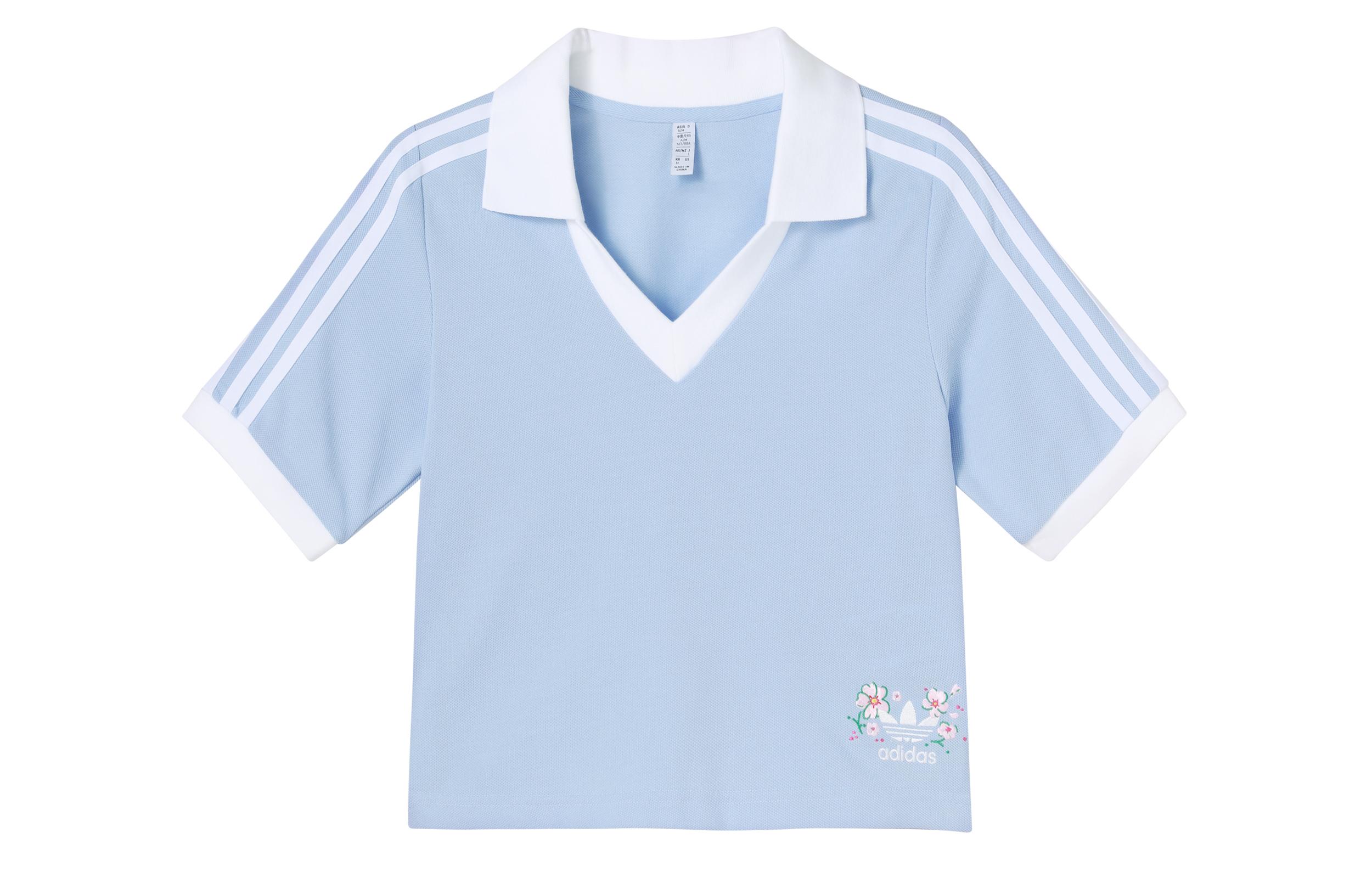 adidas originals Floral Pattern V-Neck T-Shirt IP3756 XS