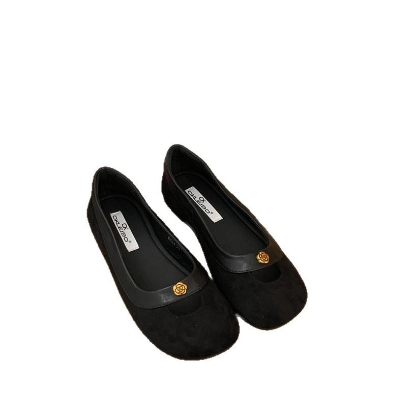 Flat pink gentle small fragrant single shoes women's shoes 2025 new spring Doudou shoes commuter shoes