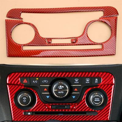 Red Carbon Fiber Center Console A/C Panel Cover Trim For Dodge Charger 2011-2014